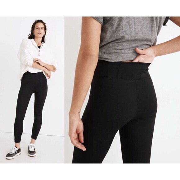 Madewell MWL High-Rise Leggings Womens XS Black Stretchy Comfy Yoga Pull On NEW - Picture 1 of 14